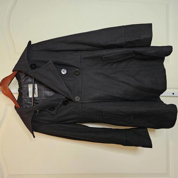 GUESS Los Angeles Women's Classic Black Peacoat - Picture 2 of 5